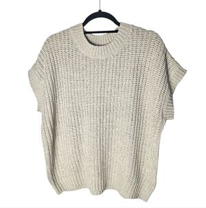 New Zenana Womens Cream Cable Sweater Size S M L XL Drop Shoulder